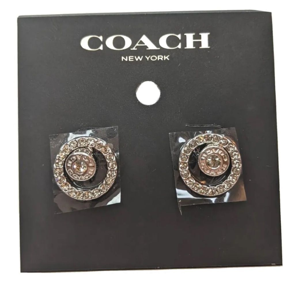 COACH Open Circle Halo Stud Earrings - Picture 1 of 4
